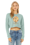 Grateful Heart - Printed Crop Sweatshirt for Women